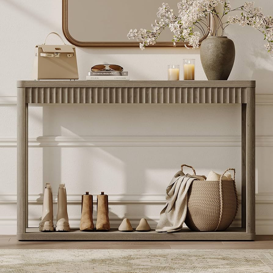 SICOTAS Entryway Table with Storage Shelf, Modern Console Table, Fluted Narrow Entry Table 47.32"... | Amazon (US)