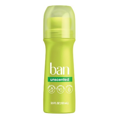 Ban Invisible Roll-On Antiperspirant & Deodorant - Unscented with Odor-Fighting Ingredients - 3.5oz | Target