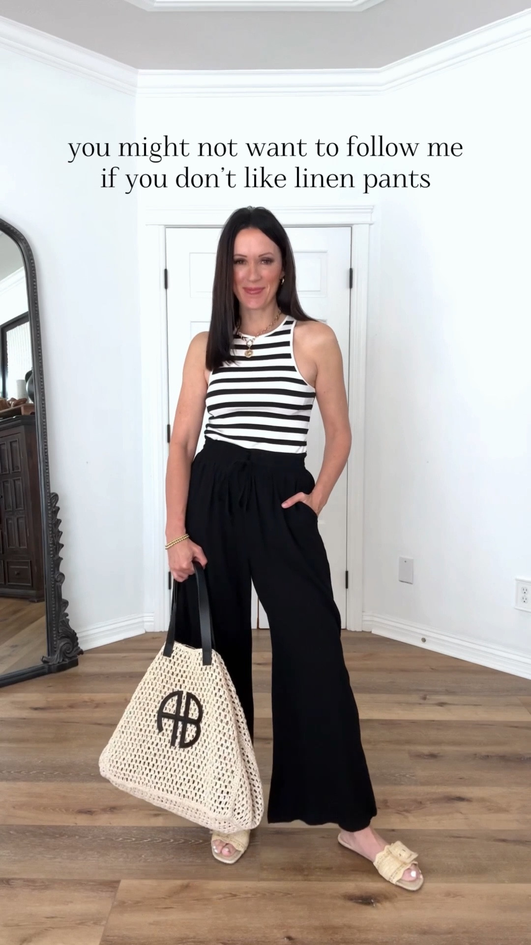 These linen pants are some of my most-worn pants ever! Perfect for the seasons, great for my no-shorts babes!

Sizing:
Pants-wearing medium

spring outfit | summer outfit | vacation outfit | travel outfit | straw bag | straw hat 



#LTKStyleTip #LTKOver40 #LTKFindsUnder50