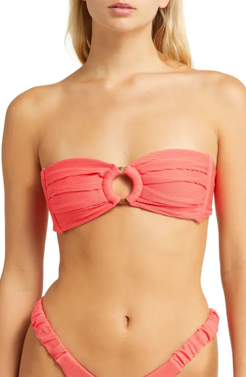 Kulani Kinis Strapless O-Ring Bikini Top in Watermelon at Nordstrom, Size X-Large | Nordstrom