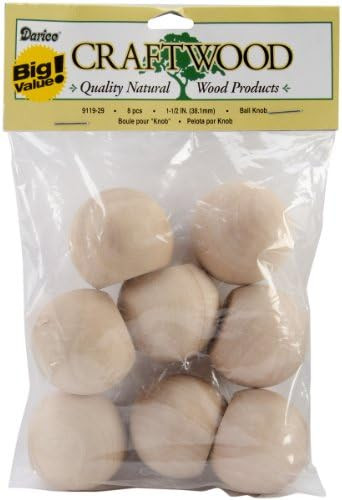 Darice 9119-29 Big Value Unfinished Wood Ball Knob, Natural, 1-1/2-Inch | Amazon (US)