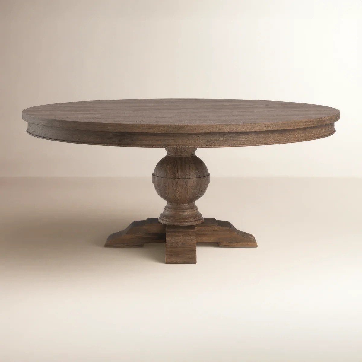 Birch Lane\u2122 Marlowe Weathered Mango Solid Wood Teak Pedestal Dining Table & Reviews | Birch ... | Birch Lane