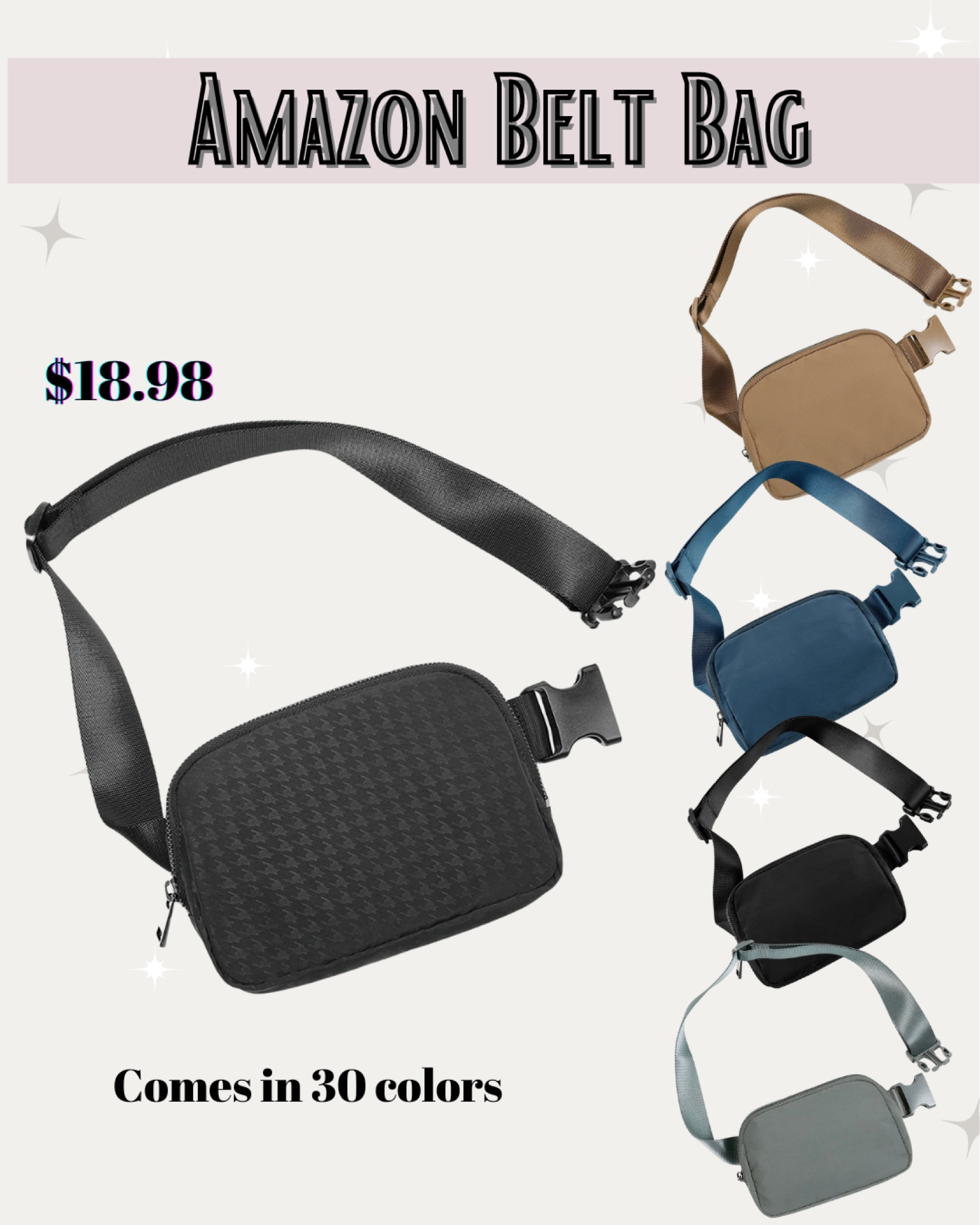 Amazon belt bag comes in 30 colors!

#LTKunder50 #LTKitbag #LTKSeasonal