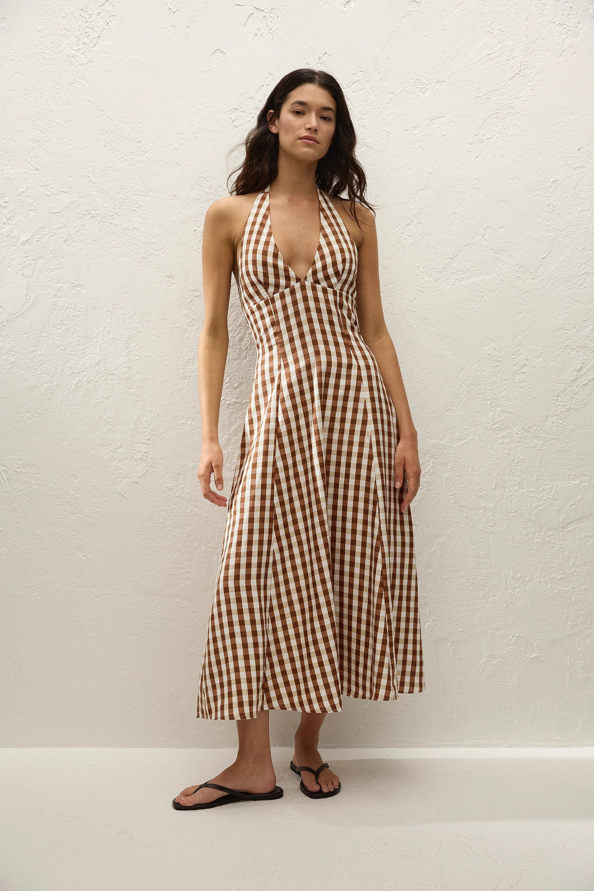 Marais Midi Dress Gingham Cedar - Final Sale, XXL / GINGHAM CEDAR | Faithfull (AU)
