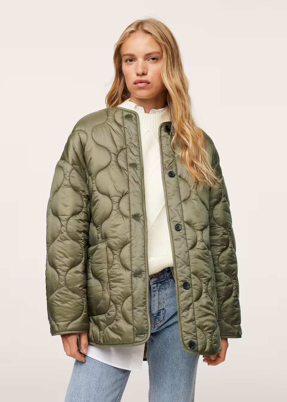 Satin quilted jacket | MANGO (US)