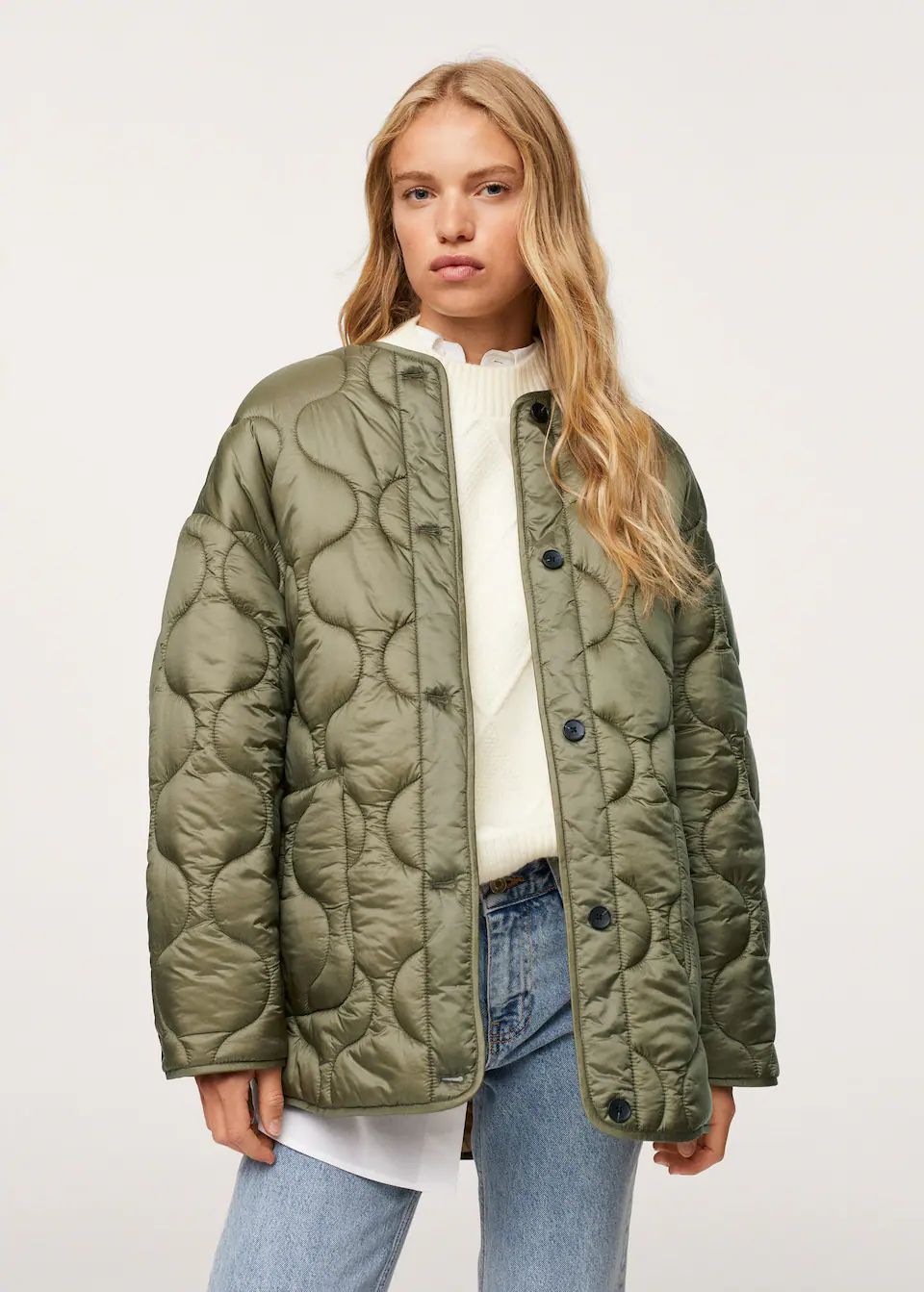 Satin quilted jacket | MANGO (US)