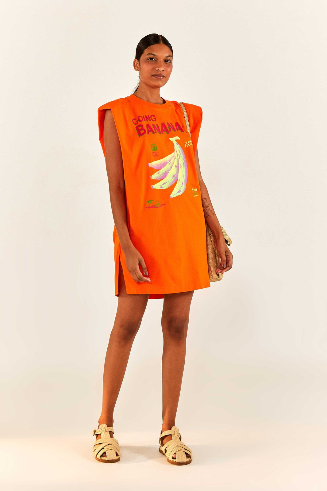 Orange Going Bananas T-Shirt Dress | FarmRio (US)