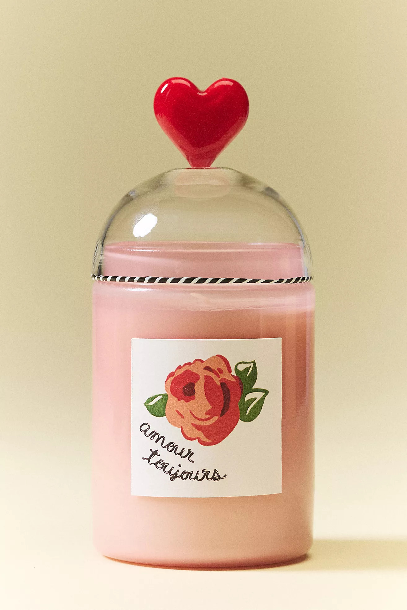 Amour Floral Rose & Oud Glass Candle | Anthropologie (US)