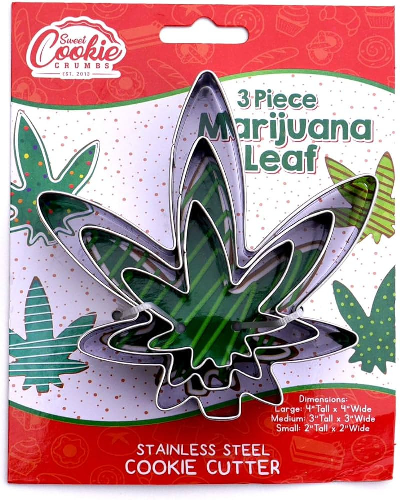 Cookie Cutter - 3 Piece Set - Stainless Steel (Hemp Leaf) | Amazon (US)