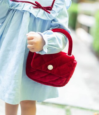 x Darby Fallon Clark Girls Quilted Velvet Pearly Handbag | Dillard's