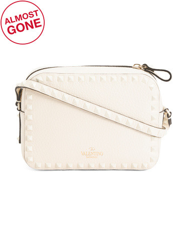 Made In Italy Leather Studded Shoulder Bag | TJ Maxx