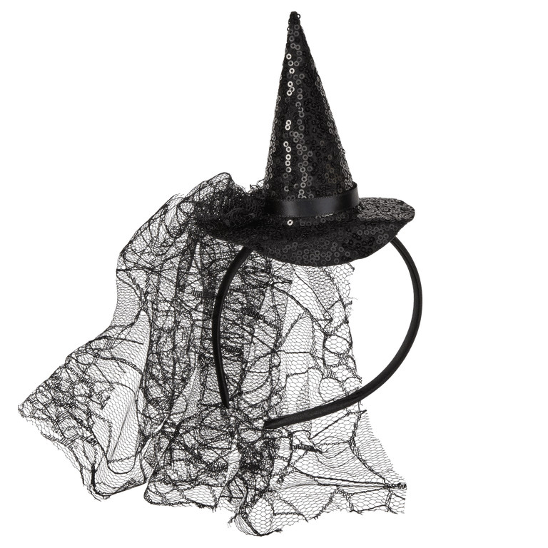 Scunci by Conair Witch Hat Headband, Black with Tulle, 1 Count | Walmart (US)