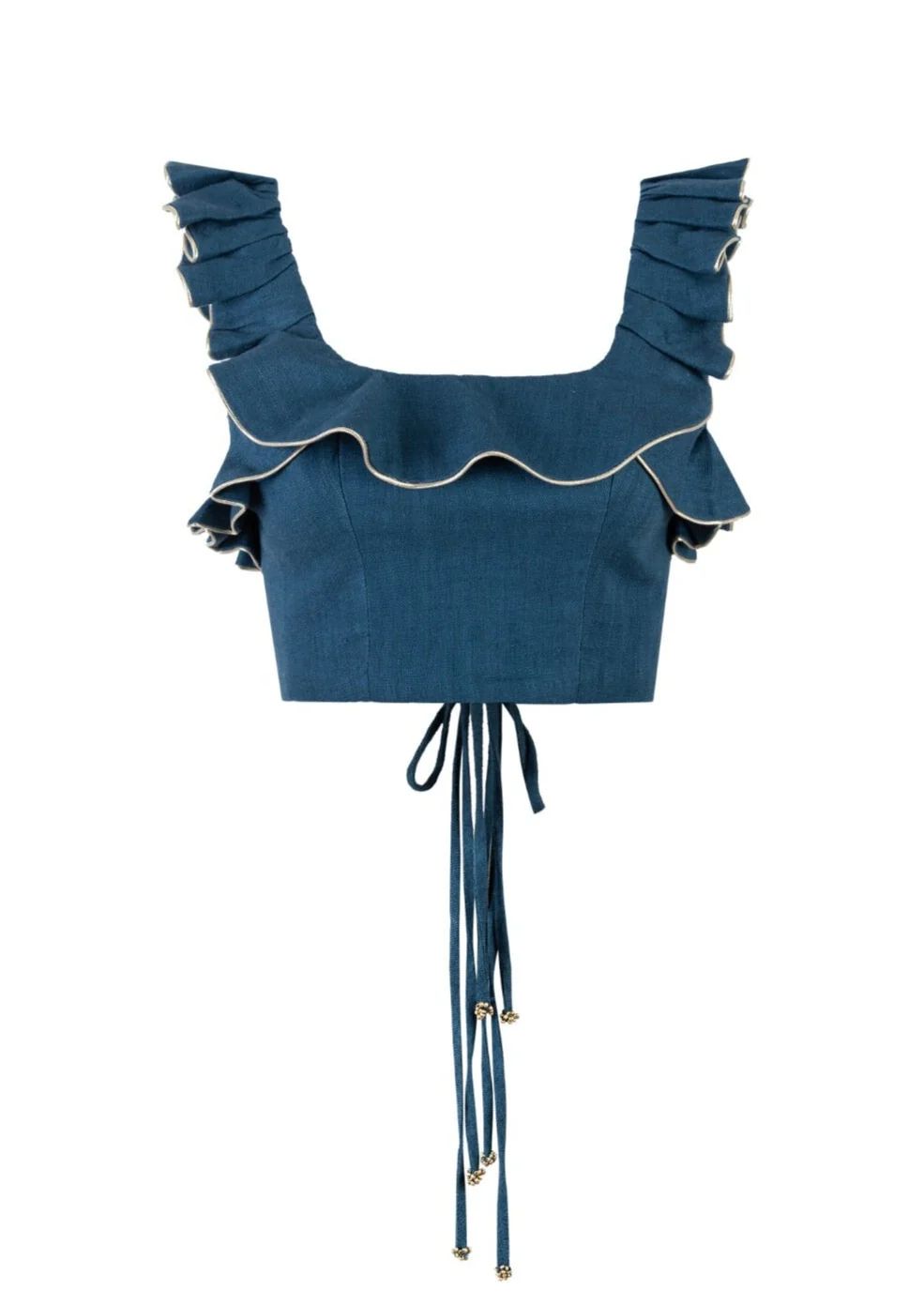 Malika Bustier Top in Blue | Over The Moon