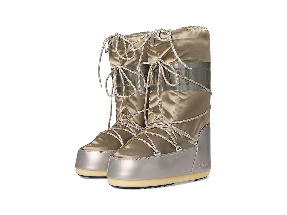 MOON BOOT Icon Glance Women's Cold Weather Boots Platinum : 42/44 (US Women's 10-11.5) B - Medium, Synthetic | Zappos