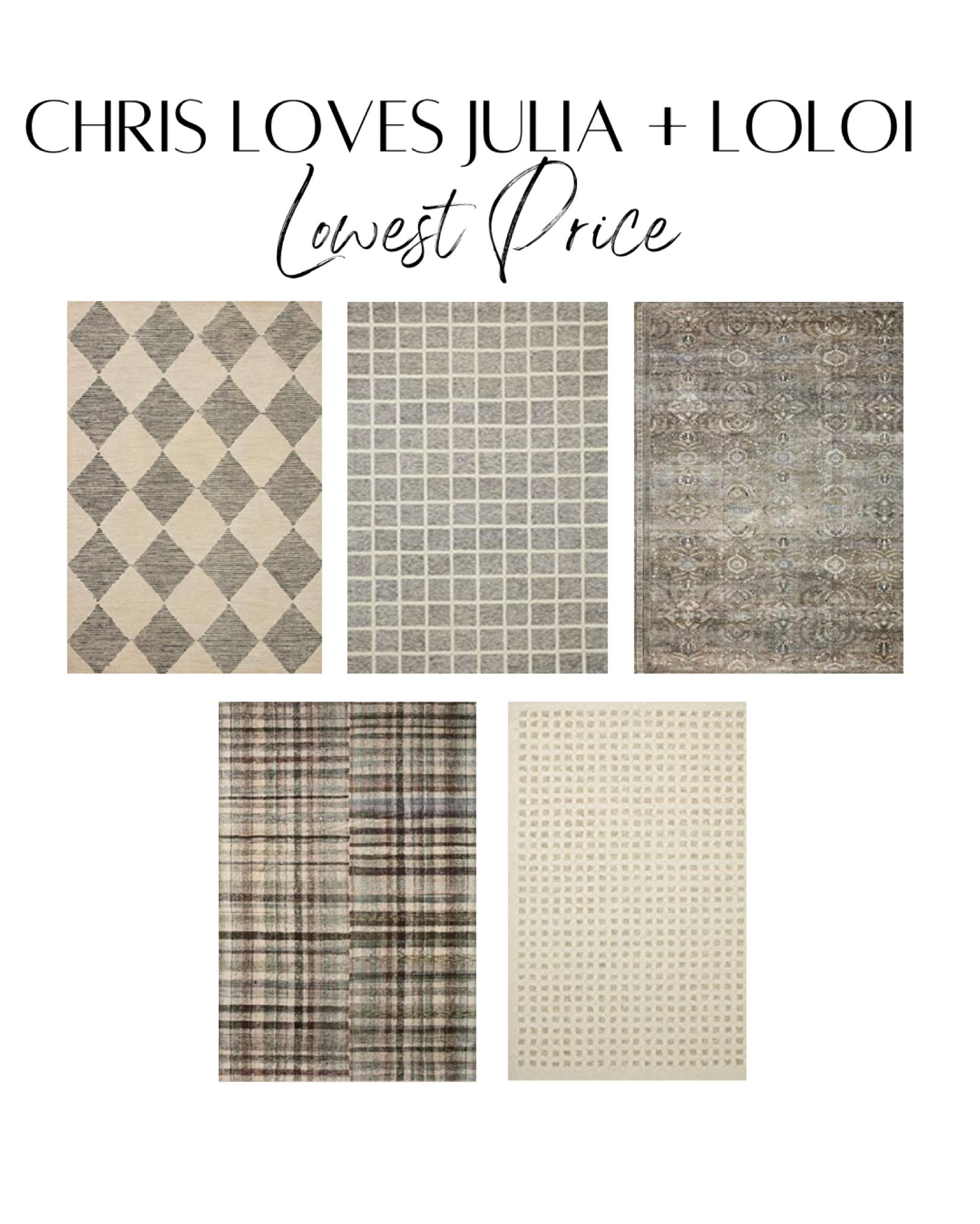 Lowest price on CLJ + LOLOI’s new collection as well as my new favorite rugs I just added to my home!