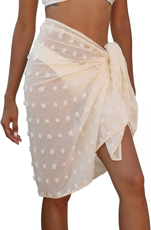 Adreamly Women Short Sarongs Beach Wrap Swimsuit Coverup Bathing Suit Short Skirts | Amazon (US)