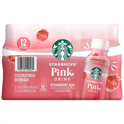 Starbucks Strawberry Acai Pink Drink 8 fl. oz., 12 ct. | Sam's Club