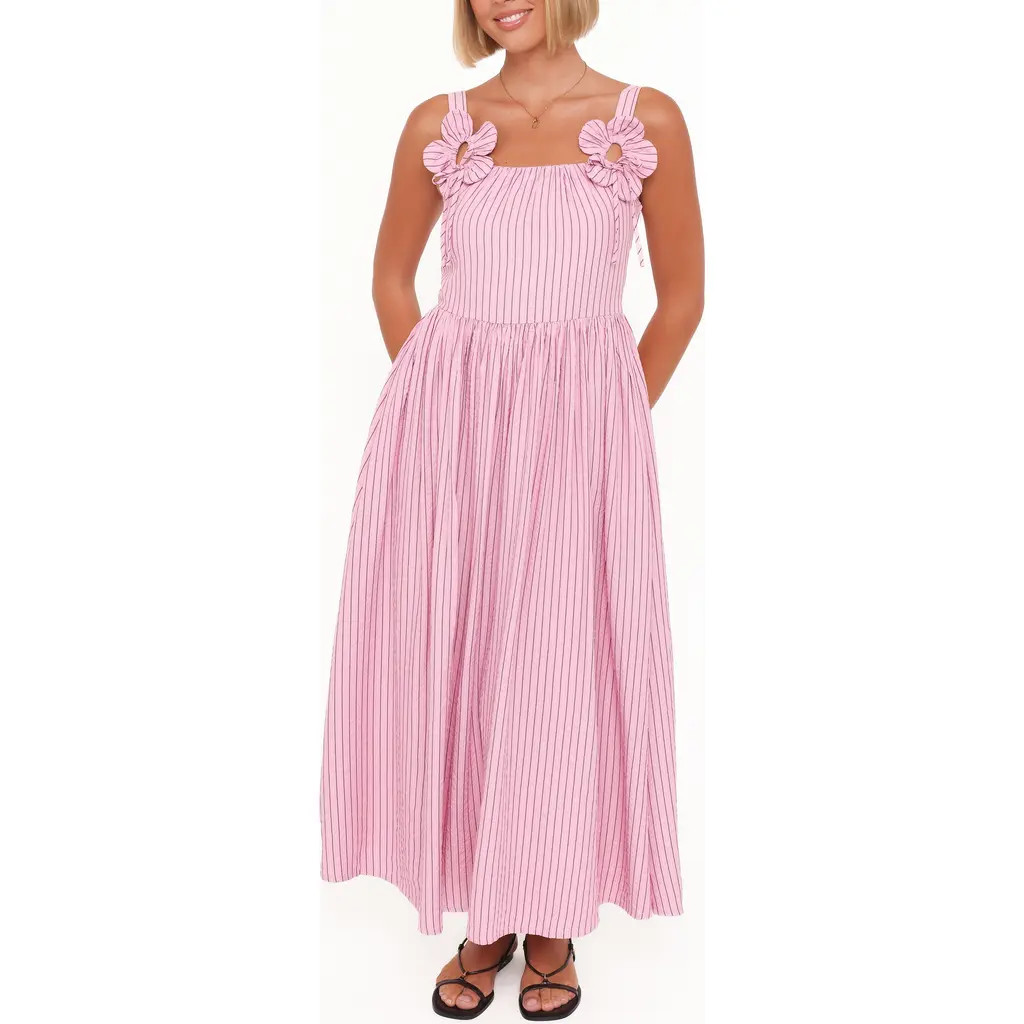 Petal & Pup Alden Maxi Dress in Pink/White Stripe at Nordstrom, Size Large | Nordstrom