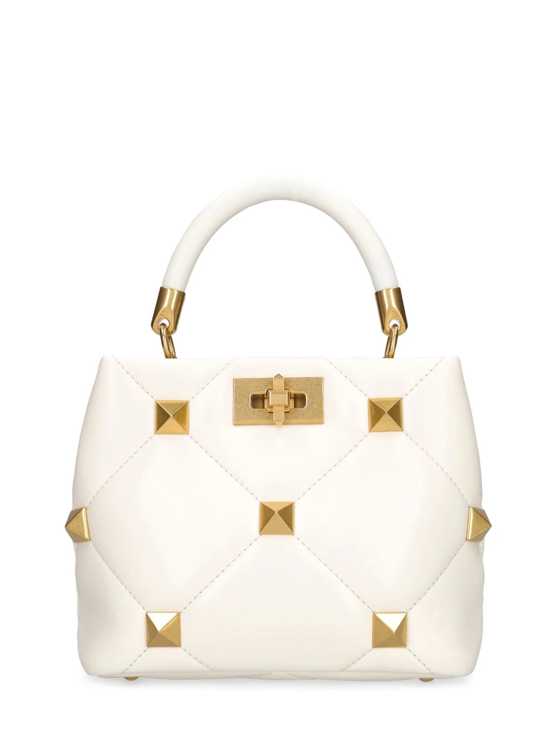 Small Roman Stud Leather Top Handle Bag | Luisaviaroma