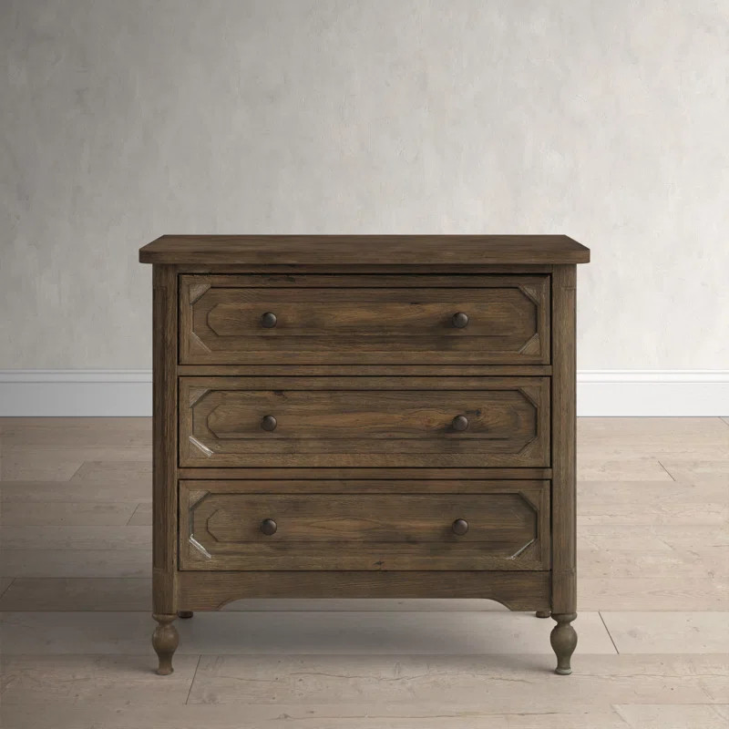 Elisa 32'' Tall 3 - Drawer Nightstand in Brown | Wayfair North America