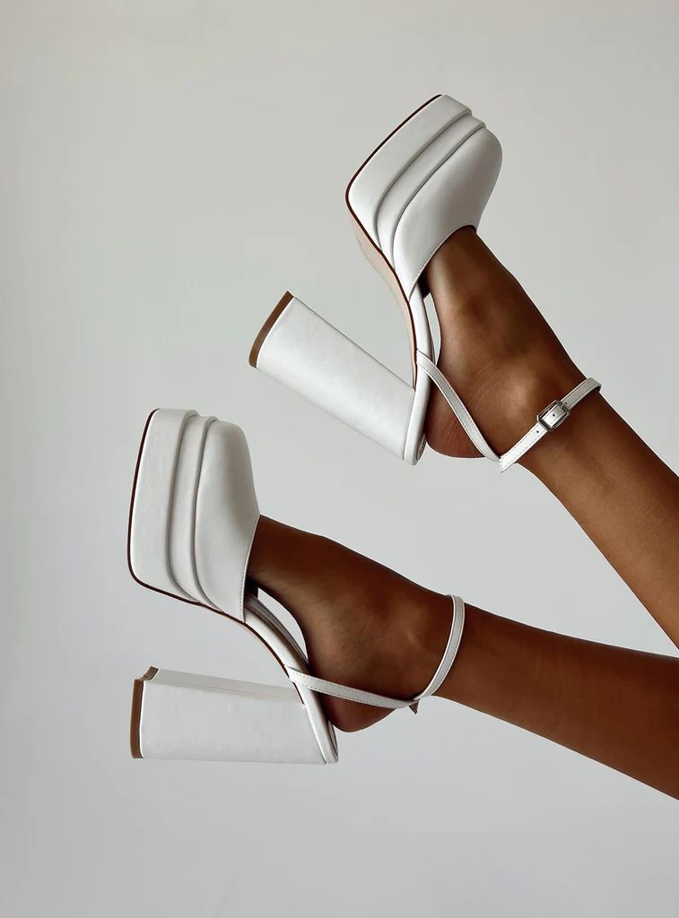 Alto Platform Heels Matte White | Princess Polly US