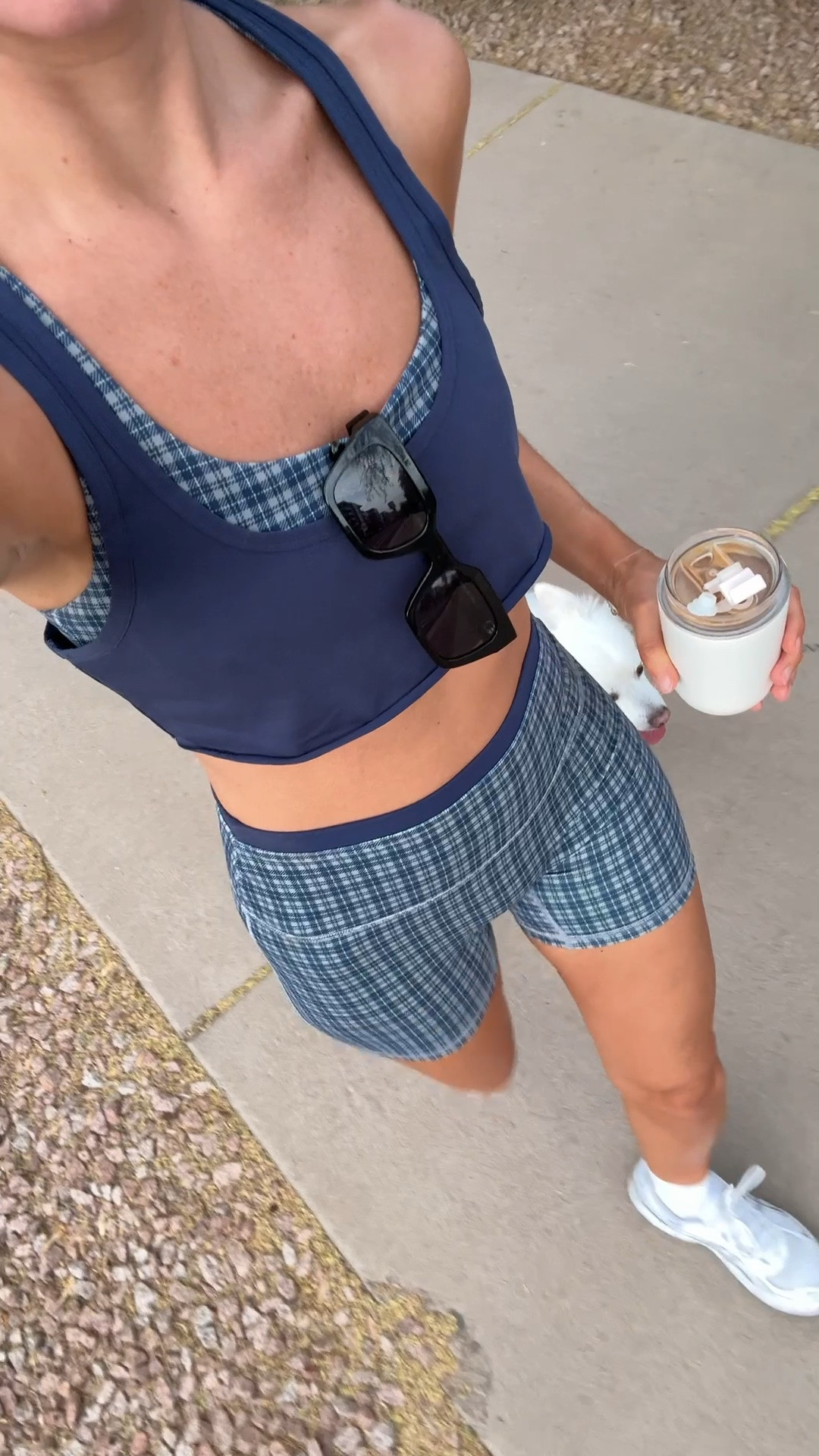 Code AFCASSIE stacks on top of the sale. They have a couple of blue plaid sets that are slightly different, so just double check the color name to make sure you don’t mix them in too/bottom! Mine is the Navy! I’m wearing a size small in top and bottom! This is one size larger than my usual in other clothes, but I didn’t want this set to fit super compressive!