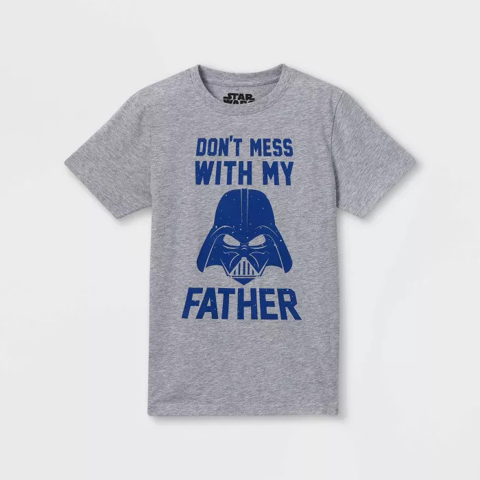 Boys' Star Wars Father's Day Short Sleeve T-Shirt - Heather Gray | Target