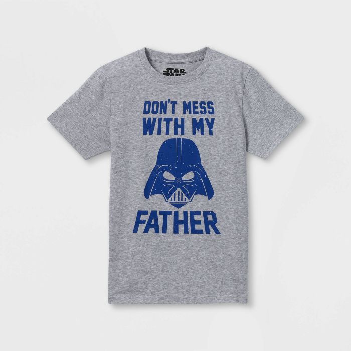 Boys' Star Wars Father's Day Short Sleeve T-Shirt - Heather Gray | Target