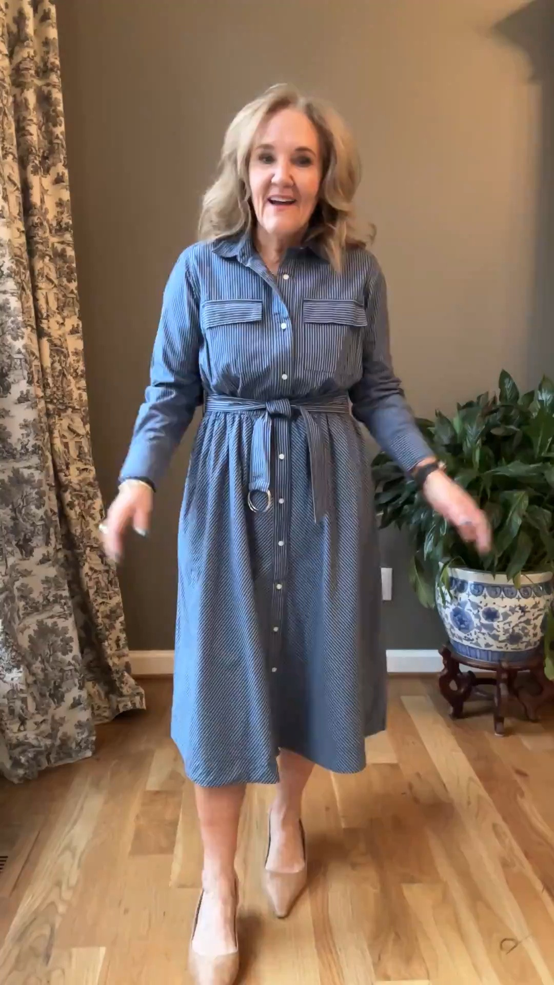 A classic shirt dress in blue stripe with diagonal stripes on the skirt. Very slenderizing! Walmart new arrivals! Most lean pretty heavy to spring, but a few basics you can wear right now. Don’t miss out! 
And great for your warm weather vacations! 

Wearing size medium—true to size.
Allie+Bess jewelry.::my bracelets, 20% off code NANETTE20
Mr favorite bras 20% off code NANETTE20
Affordable fashion Walmart new arrivals chambray dress denim dress nautical style preppy style 

#LTKFindsUnder50 #LTKWatchNow #LTKOver40