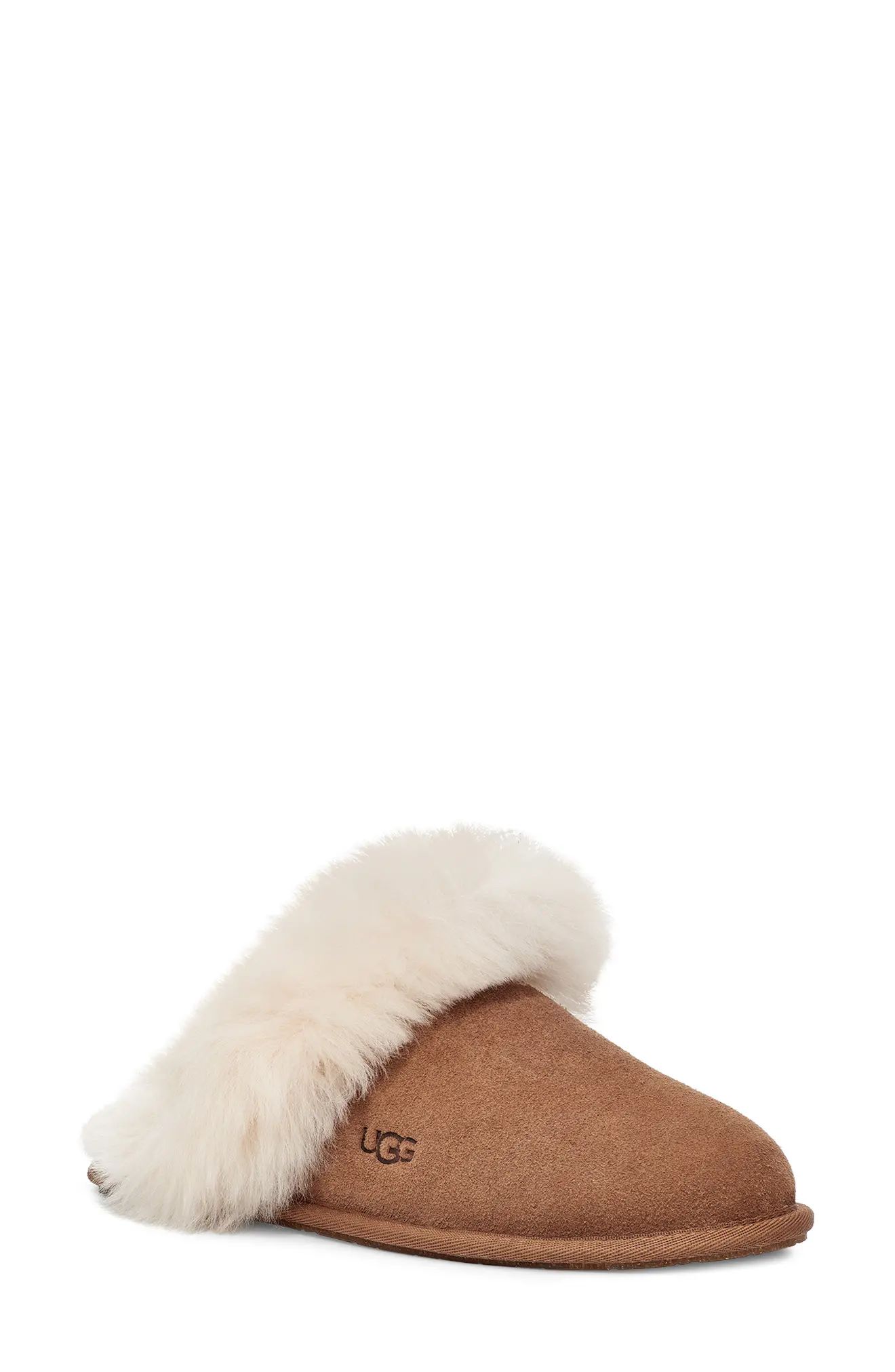 UGG(R) Scuff Sis Genuine Shearling Mule Slipper, Size 5 in Chestnut at Nordstrom | Nordstrom