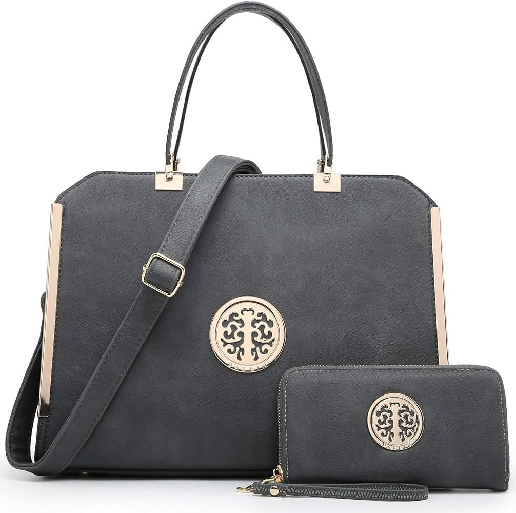 DASEIN Women Large Satchel Handbag Shoulder Purse Top handle Work Bag Tote With Matching Wallet | Amazon (US)