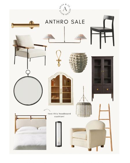 On sale at anthropology! Black cabinet, round mirror, accent chair, black dining chairs, linear chandelier, bed cushion 

#LTKFind #LTKhome