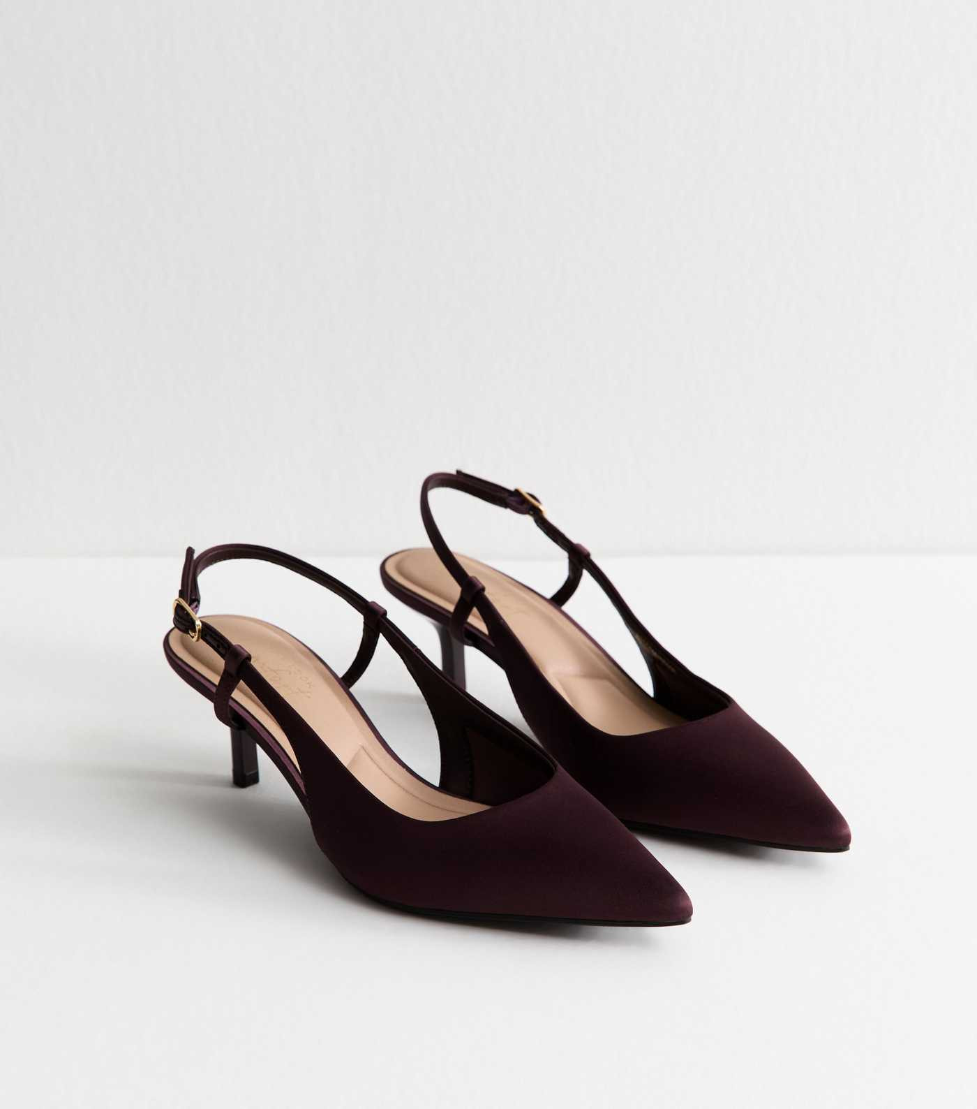 Burgundy Satin Slingback Pumps | New Look | New Look (UK)