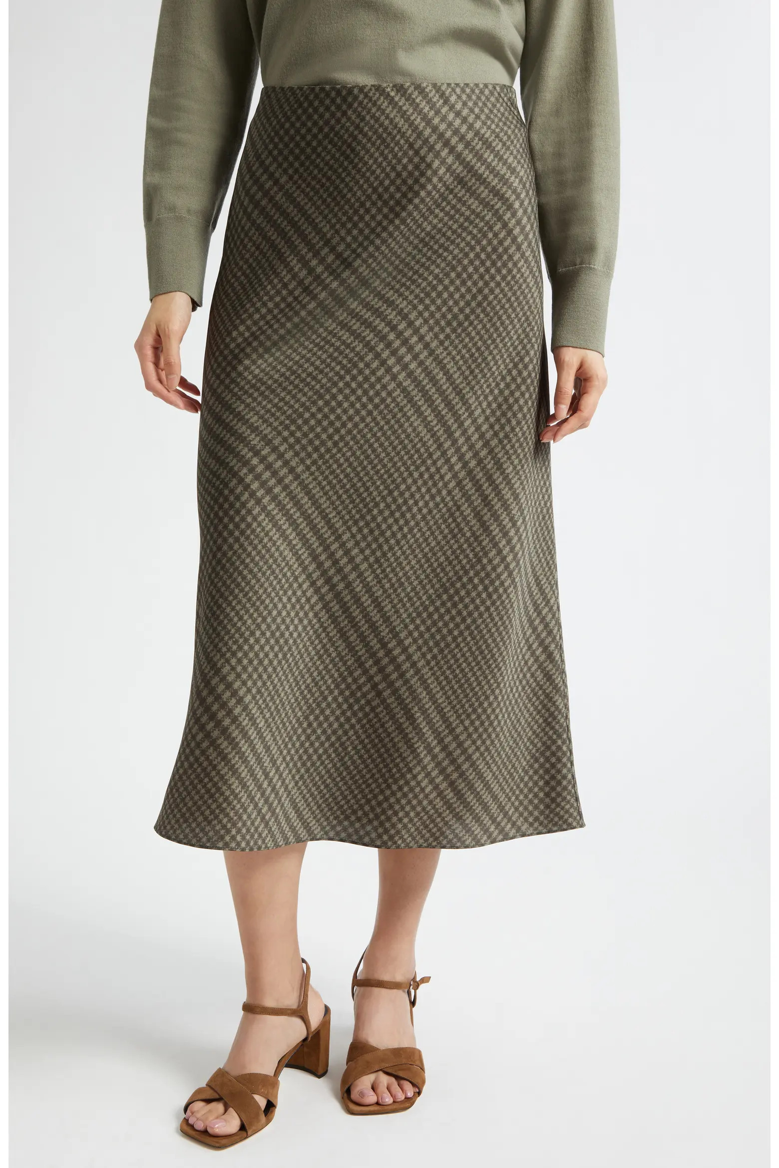 Check Bias Satin Slip Skirt (Women) | Nordstrom | Nordstrom