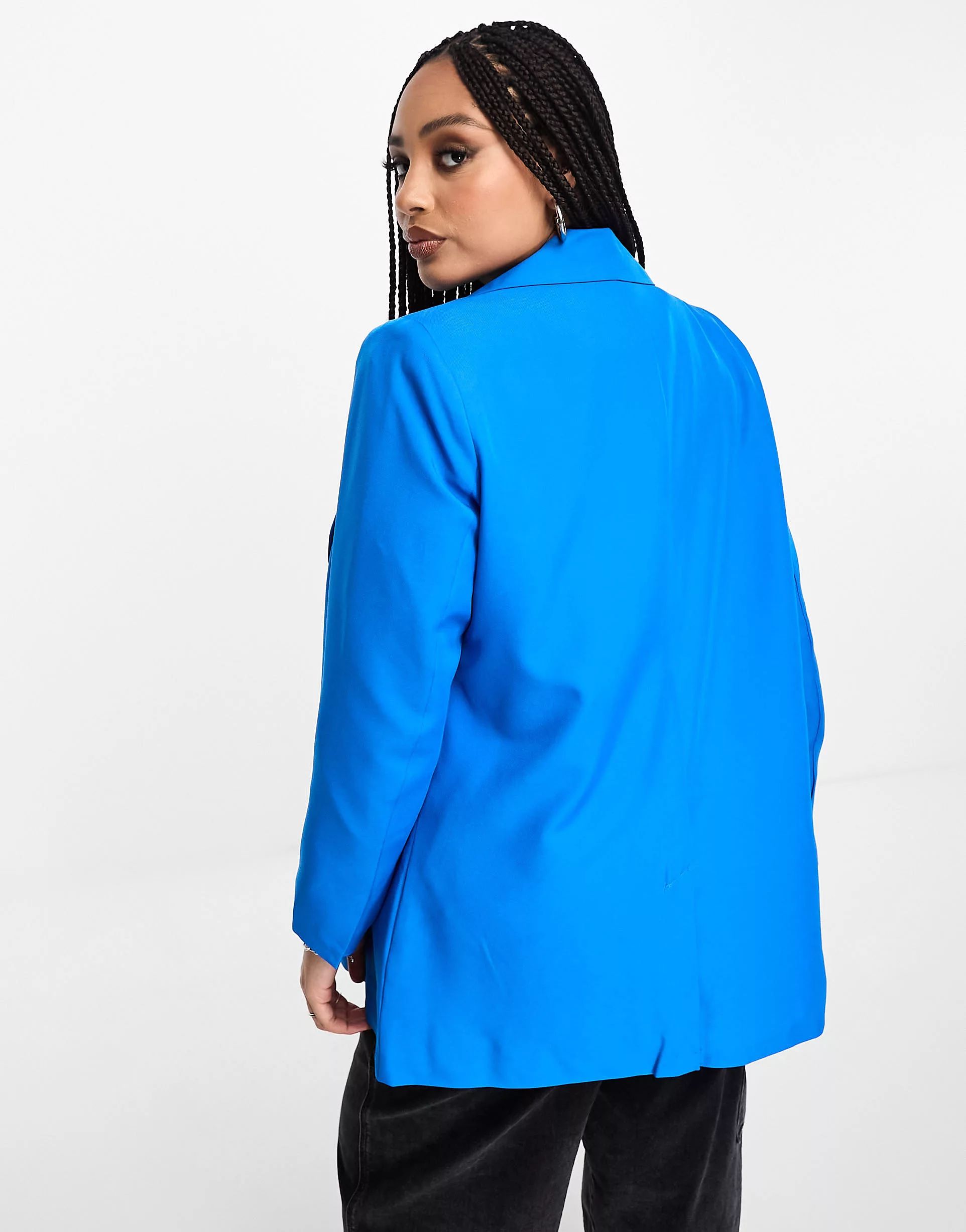 Only Curve blazer in bright blue | ASOS (Global)