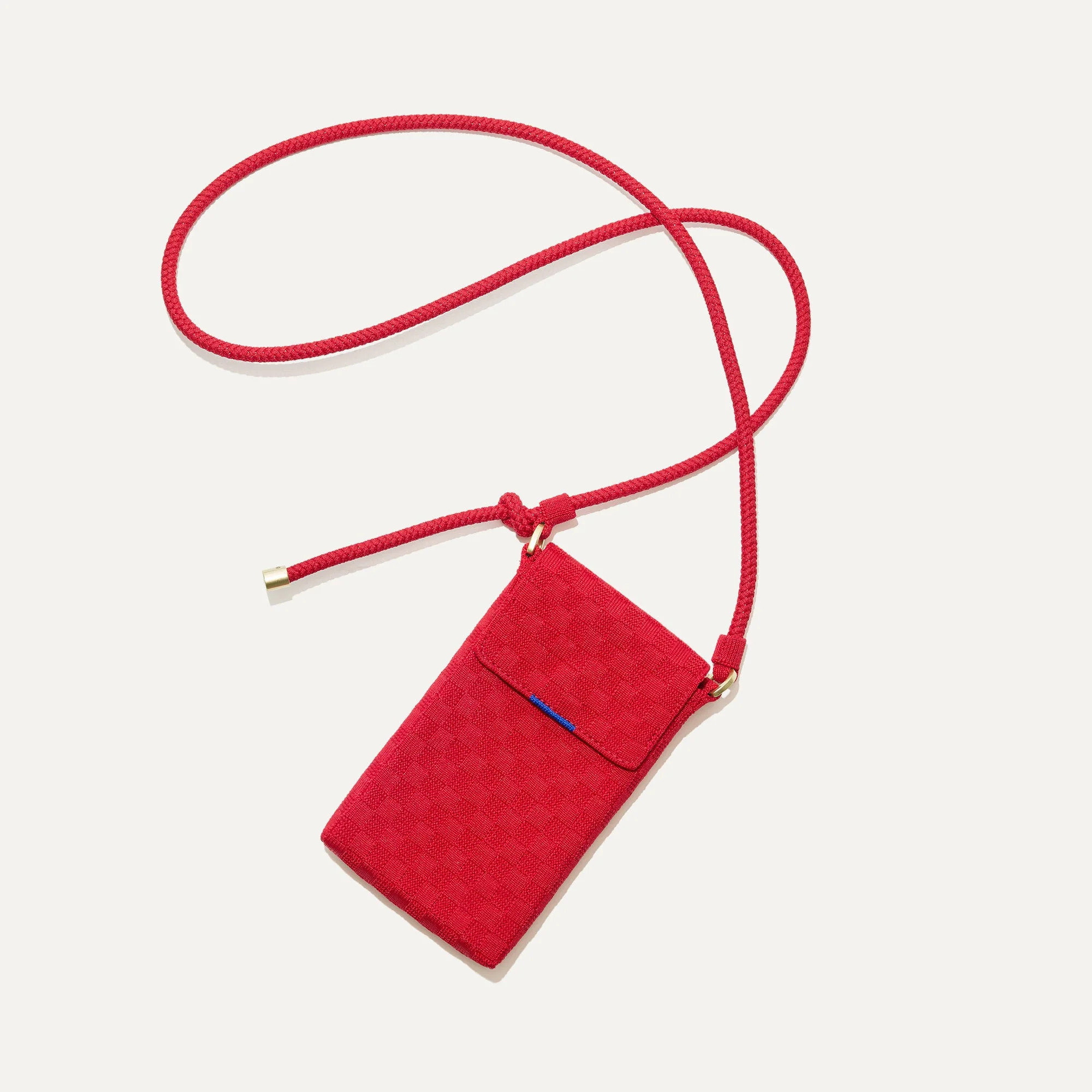 The Phone Crossbody in Red Crisp Basketweave | Rothy's | Rothy's