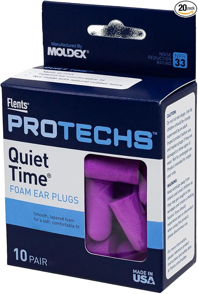 Flents Protechs Foam Ear Plugs, 10 Pair with Case for Sleeping, Snoring, Loud Noise, Traveling, C... | Amazon (US)