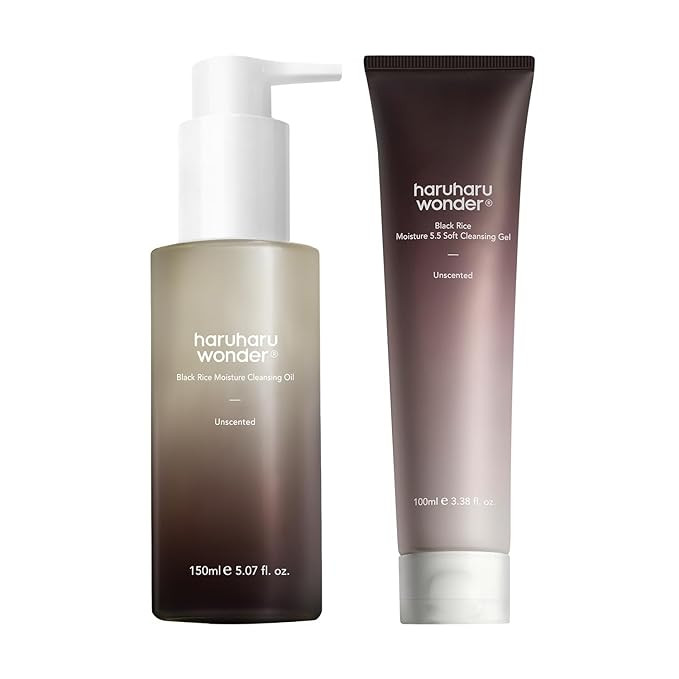 HARUHARU wonder Black Rice Moisture Cleansing Oil & 5.5 Soft Cleansing Gel Double Cleansing Duo S... | Amazon (US)