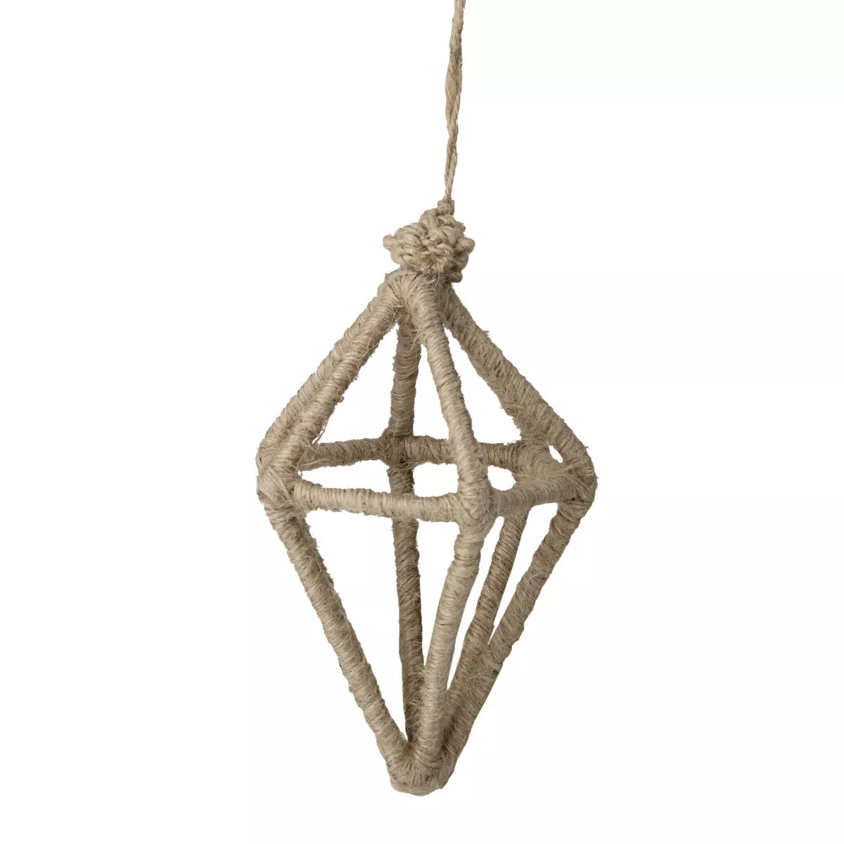 Allstate Floral 6" Beige Jute Wrapped Open Kismet Christmas Ornament | Target