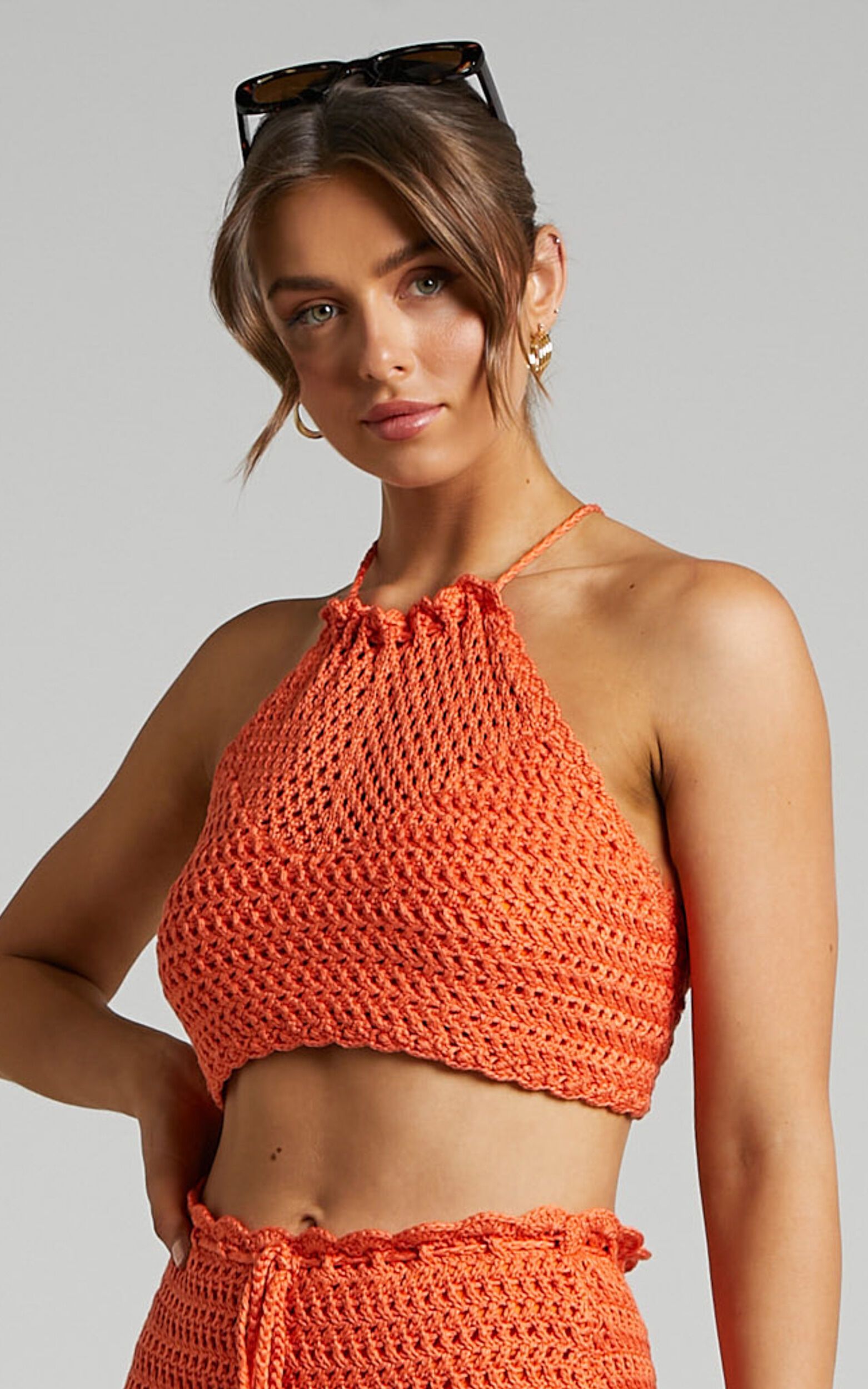 Cappadocia Crochet Halter Top in Orange | Showpo | Showpo - deactived