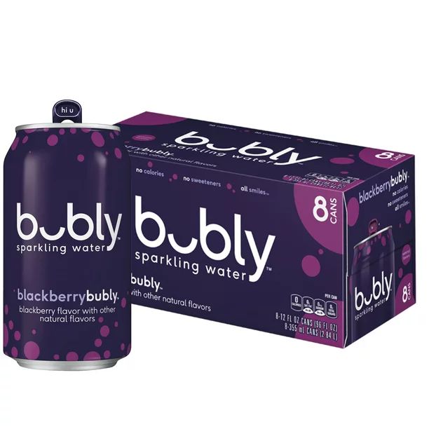 bubly Blackberry Flavored Sparkling Water, 12 oz, 8 Pack Cans | Walmart (US)