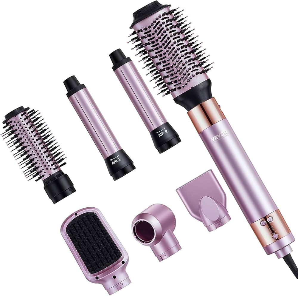 VEVOR Hair Styler and Dryer Brush, 6-in-1 Multi Air Styler with Brushless Motor, 2 Auto-Wrap Curl... | Amazon (US)