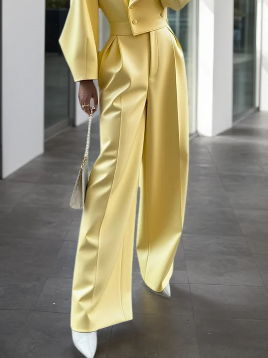 Urban Classic Wide-Leg Faux Leather Pants | Stylewe