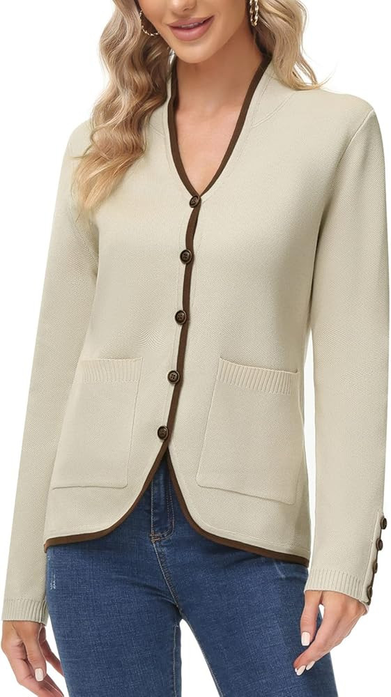 KANCY KOLE Womens Long Sleeve Button Down Cardigan Soft Knit Sweaters Coat Draped Sweaters Outwear w | Amazon (US)