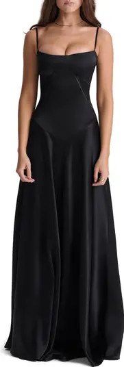 Anabella Lace-Up Satin Gown | Nordstrom