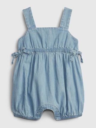 Baby 100% Organic Cotton Denim Shorty One-Piece with Washwell | Gap (US)