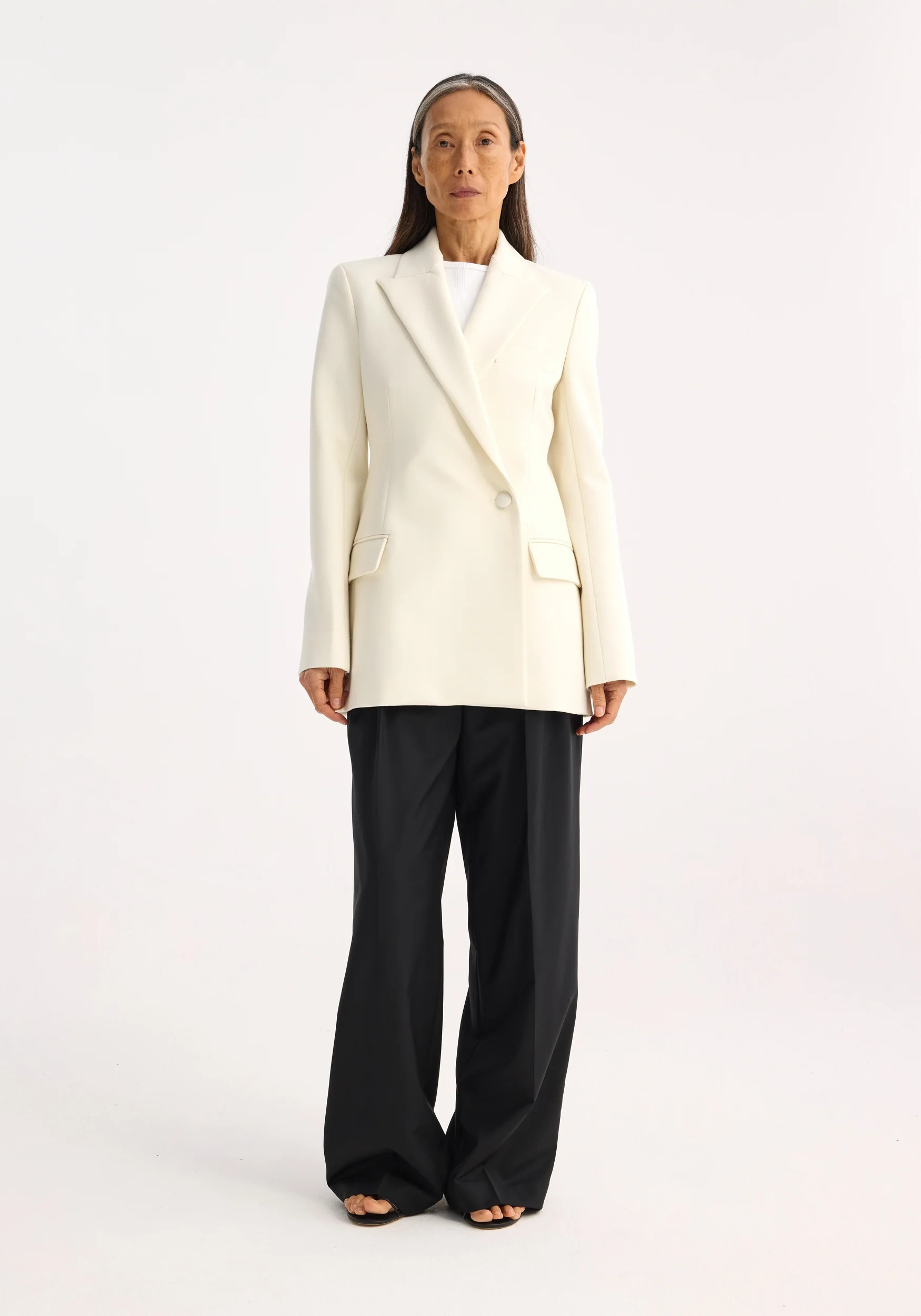 tailored wool blazer | ivory | Rohe