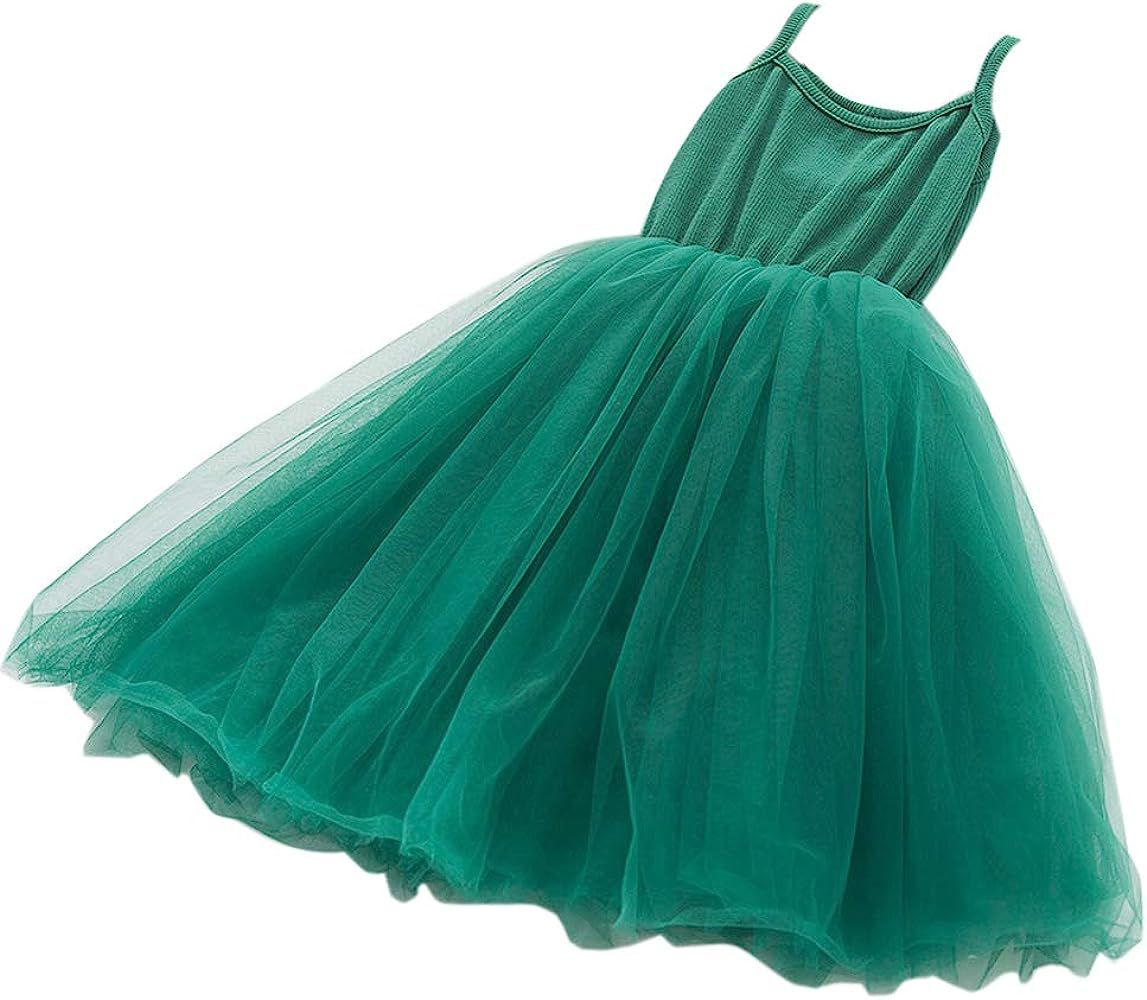 Baby Girls Tutu Dress Sleeveless Infant Toddler Sundress Tulle Bubble 5 Layers | Amazon (US)