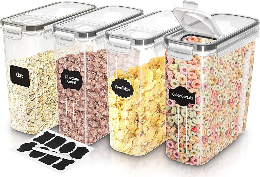 Utopia Kitchen Cereal Containers Storage - Liter Airtight Food Storage Containers & Cereal Dispen... | Amazon (US)