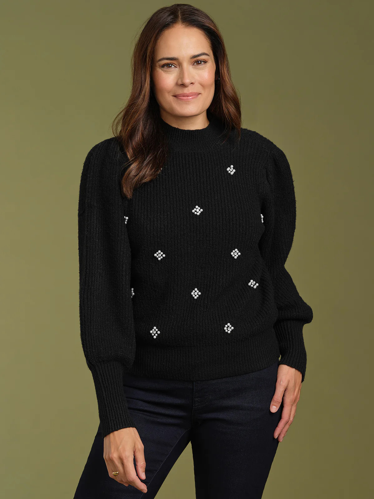 89th & Madison Crewneck Beaded Sweater | 89th + Madison